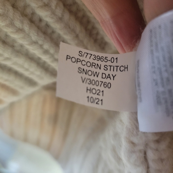 Banana Republic Merino wool popcorn Honeycomb Stitch Sweater cream ecru small - Picture 9 of 9